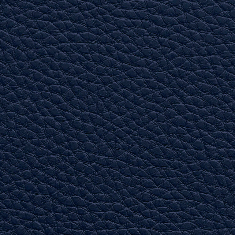 Dunkelblaues, strukturiertes Leder mit feiner Narbung, ideal für Möbel oder Modeaccessoires.