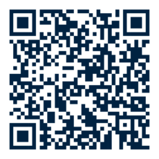 Abstraktes, QR-ähnliches Muster aus dunkelblauen Quadratformen auf schwarzem Hintergrund.